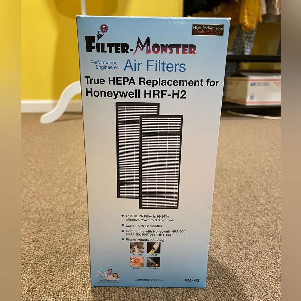 Filter Monster True HEPA‎ Replacement Filters for Honeywell HRF-H2 Two-Pack NIB
